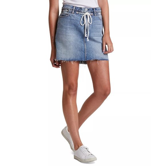 HUDSON JEANS Frayed Cotton Denim Skirt - Size 24 NWT - Picture 5 of 5